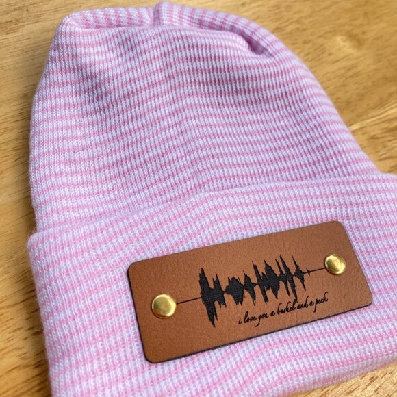 I Love You A Bushel And A Peck Soundwave Newborn Baby Beanie - Pink - Not Custom - Picture 6 of 9